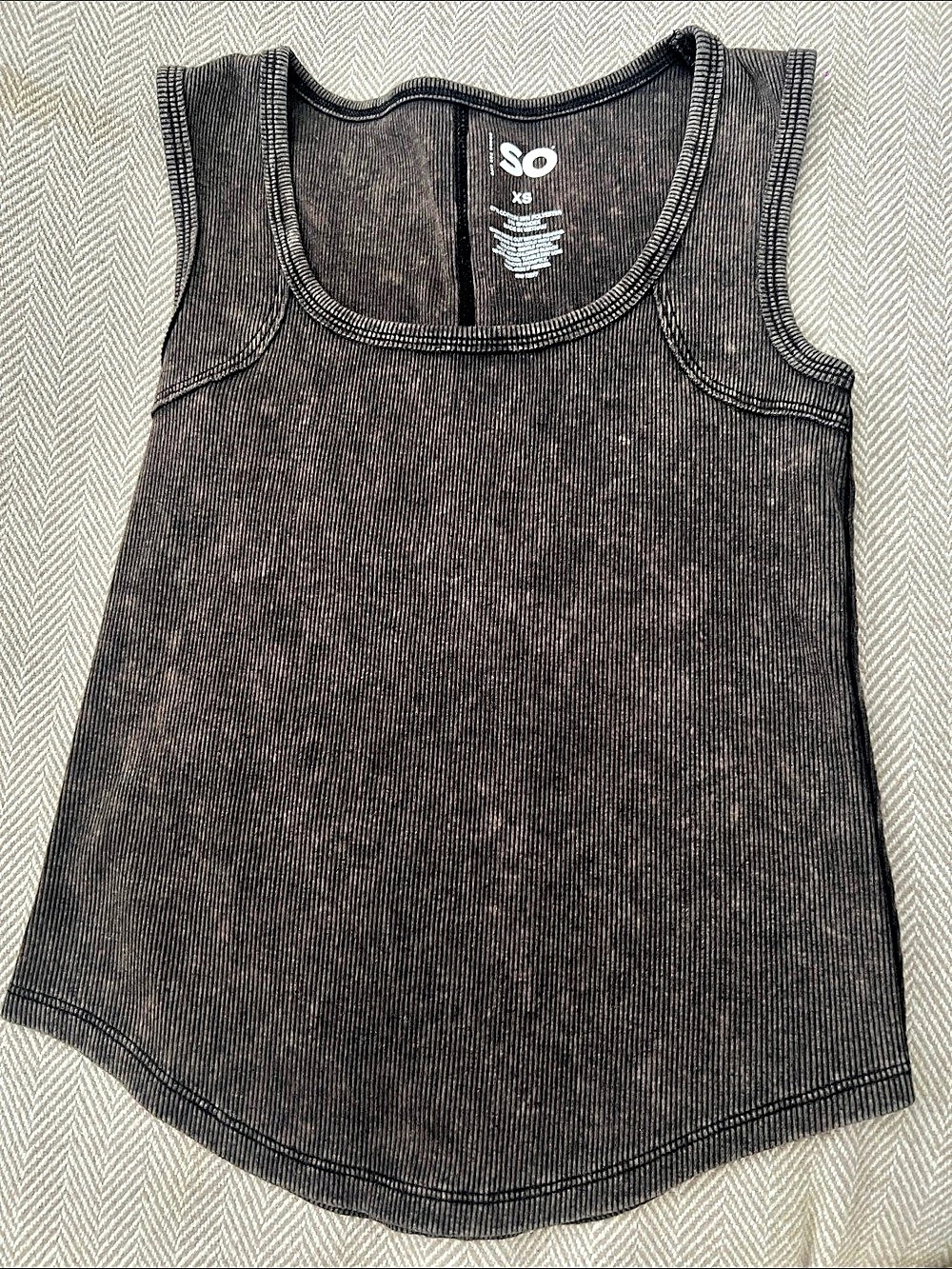 SO Ribbed Tank Top in Black Size XS